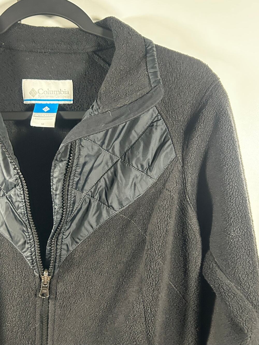 Columbia Interchange Quilted Fleece Jacket Women’s M Black Full Zip Gorpcore